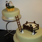 2 Tier Round Farming Inspired Wedding Cake
