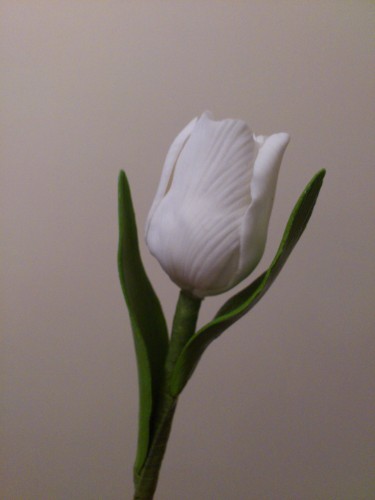 3 Tier Heart Shape Wedding Cake With White Tulip Sugar Sprays