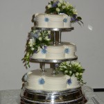 3 Tier Petal Wedding Cake With Fresh Flowers