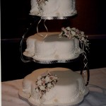 3 Tier Petal Wedding Cake With Sugar Flowers