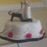 3 Tier Wedding Cake With Sugar Flower Spray And Personalised Topper thumbnail