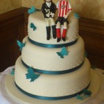 3 Tier Wedding Cake With Butterflies And Personalised Topper