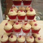 3 Tier Wedding Cake With Sugar Flower Spray And Personalised Topper