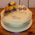 90th Birthday Cake With Sugar Flower Spray