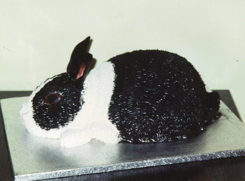 Black And White Rabbit Birthday Cake