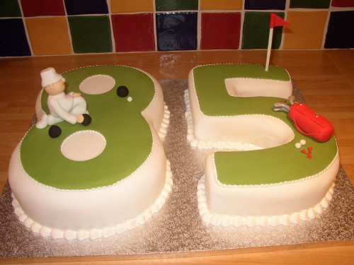 Bowls And Golf Novelty Birthday Caket