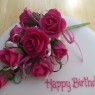 Cerise Pink Rose Spray Birthday Cake thumbnail