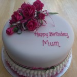 Cerise Pink Rose Spray Birthday Cake