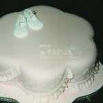 Lace Bootees Christening Cake
