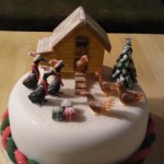 Novelty Hen House Christmas Scene Cake