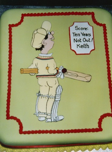 Cricket Inspired Novelty Birthday Cake