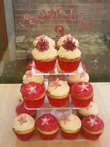 Cheerleader Inspired Cup Cakes