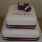 2 Tier Engagment Cake With Ring In Box