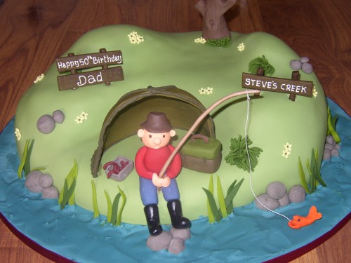 Fishing Inspired Novelty Birthday Cake