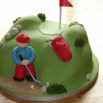 Novelty Golfer In Bunker Birthday Cake