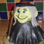 Halloween Witch With Broom Novelty Cake