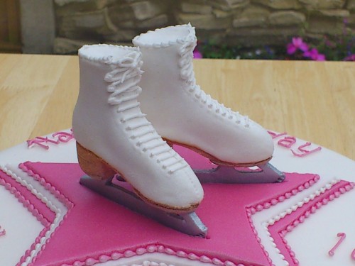 White Ice Skates Cake