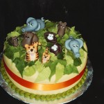 Jungle Animal Themed Birthday Cake