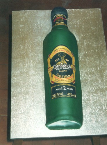 Bottle of Malt Whisky Birthday Cake