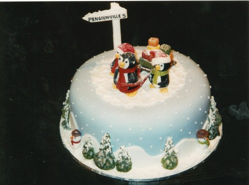 Novelty Penguin Christmas Cake