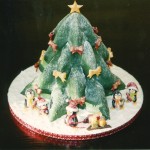 Outdoor Christmas Cake Scene