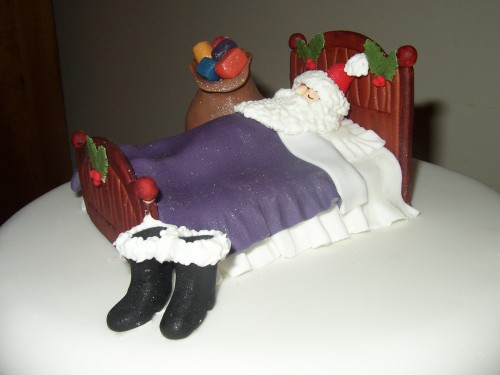 Sleeping Santa Novelty Christmas Cake