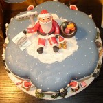 Petal Shape Novelty Christmas Cake With Santa