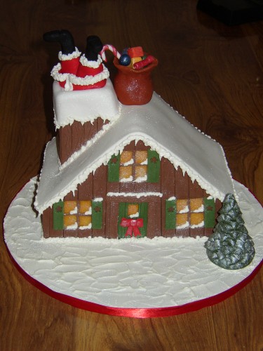 Santa Stuck In The Chimney Christmas Cake