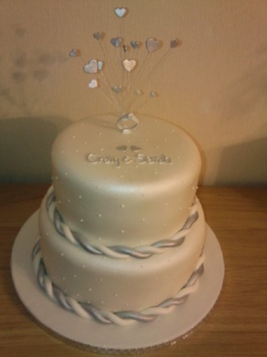 Sparkiling 2 Tier Engagement Cake