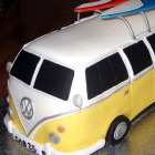 Split Screen Camper Van With Surf Boards novelty Cake