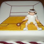 Squash Court And Player Novelty Birthday Cake