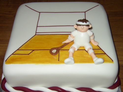 Squash Court And Player Novelty Birthday Cake