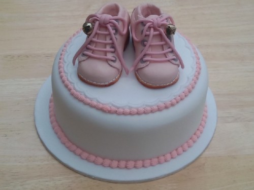 Sugarpaste Infant Bootees Cake