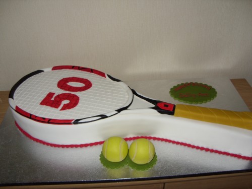 Tennis Racquet And Balls Birthday Cake