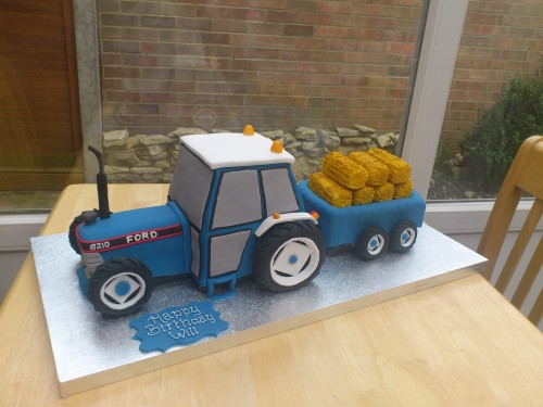 Ford Tractor And Trailer Birthday Cake