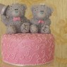 Pink And White wedding Cup Cakes With bear cake TopperA thumbnail