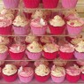 Pink And White wedding Cup Cakes With Bear Cake Topper thumbnail