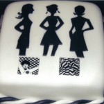 1960's Retro Black And White Party Cake