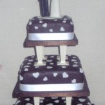 3 Tier Chocolate and Hearts Wedding Cake With Personalised Topper