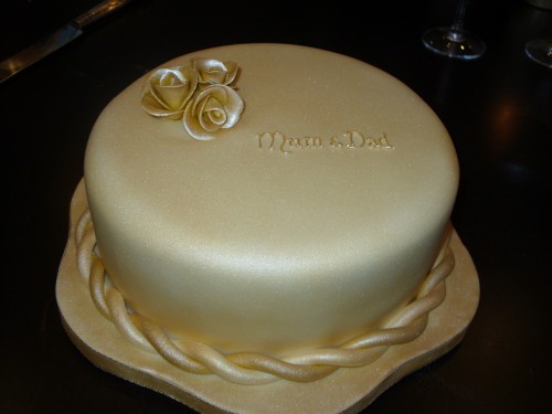 Sparkling 50th Wedding Anniversary Cake