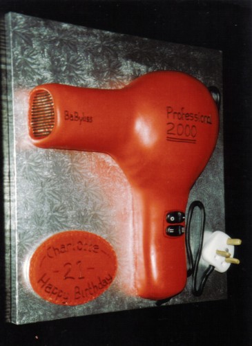 Hairdressers Hair Dryer Novelty Birthday Cake