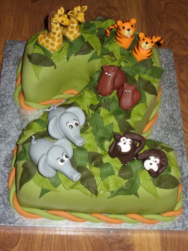 Jungle Animals Numeric Cake