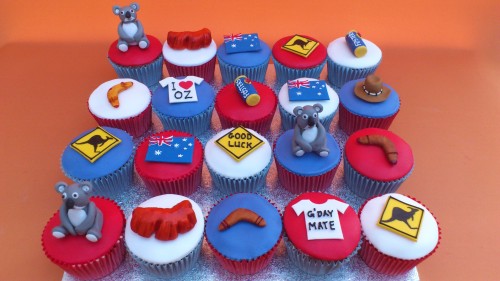 australian themed cup cakes