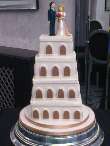 4 Tier Stacked Wedding Cake Tower Themed