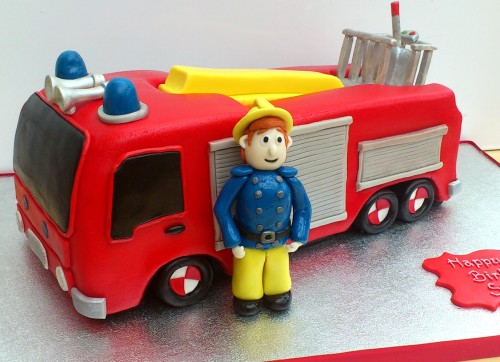 Fireman Sam And Fire Engine Novelty Cake 