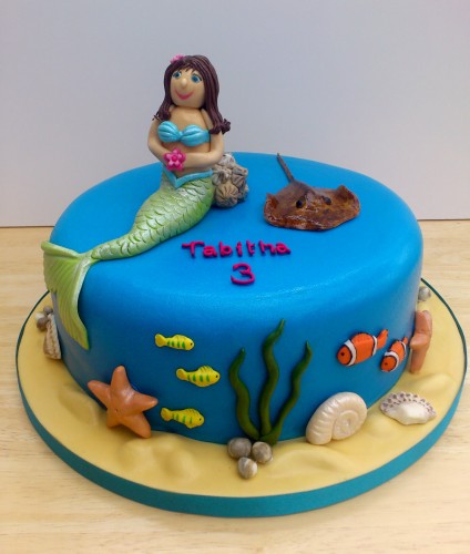 Mermaid Stingray Underwater Inspired Novelty Birthday Cake 