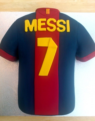 Messi Barcelona Football Shirt Novelty Cake