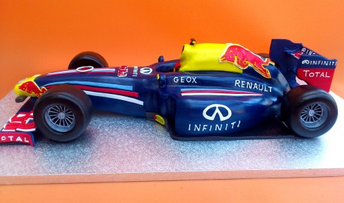 Red Bull F1 Racing Car Novelty Birthday Cake 