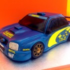 Blue and Yellow Subaru Rally Car Novelty Cake