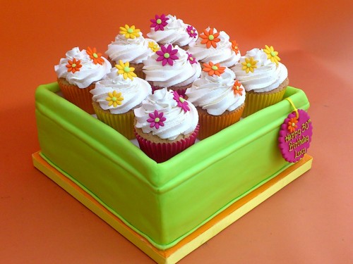 Tin Of Cupcakes Novelty Birthday Cake